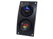 Talamex Switch Panel Curved Add On With Double USB & Digital Voltmeter/Battery Indicator