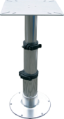 Allpa Aluminum Table Pedestal 'Tristar' With 3-Stage Gas Lift Adjustment, 335-714mm, With Flat Base
