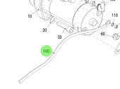 Steyr 2206213-0 - Red Battery Cable for Steyr Engine Electrical Systems