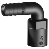 TruDesign Hose Connector Female Thread 90° – 1/2" x 16 mm, Black