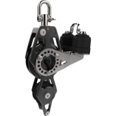 Lewmar 29901639 - Racing Fiddle Block with Swivel, Becket and Cam - 60 mm