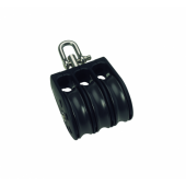 Barton N11330 - Triple Swivel Block Size 1 30mm – Ball Bearing, 3x Ø30mm Sheaves, Max Rope 8mm