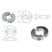 E. Polipodio Zinc Shaft Collar Anodes with Screws, Shaft Ø20–85 mm