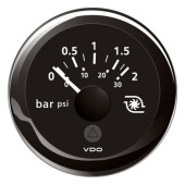 VDO A2C59514149 - Turbo pressure 0 - 2bar / 0 - 30psi Black ViewLine 52 mm Gauges

