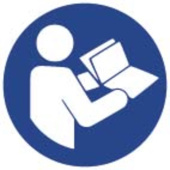 Marine Read the Instruction Manual Safety Sticker, Soft PVC, Ø50 mm