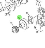 Nanni Diesel 970302843 - Governor Gear Shaft for Camshaft Injection Pump Assembly