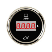 Digital Ammeter + Shunt - Black Dial, Chromium Bezel, -150 - +150A, 9 - 32V