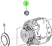 Nanni Diesel 970314150 - Flange Nut for Alternator Assembly
