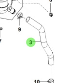 Bukh 00420-2R131 - Coolant Expansion Tank Outlet Hose for R210J Engines