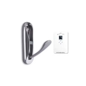 Foresti & Suardi 349.CP - Coat Hook With Stainless Steel Spring Pearl Chromed 75x25 mm Blister