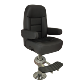Allpa Boat Chair Model 'Mariner De Luxe', Black/Anthracite Vinyl