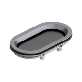 Vetus PM141P - Aluminum Porthole, Powder Painted, Black, Type PM141, Class A1, with Mosquito Net