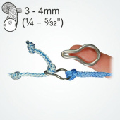 Clamcleat CL5001 Q-Lok Original with 1 m Rope, 3–4 mm, 2 pcs