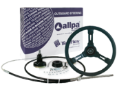 SeaStar SS13825 - Light Duty System With Cable 25' (7.63m) + Steering Wheel Riviera Black