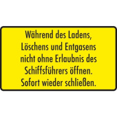 Marine Cargo Operations Safety Sticker "Während des Ladens", German, Soft PVC, 180×100 mm