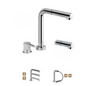 Elka 7020_AR - Remote Mixer With Telescopic And Swivel Spout And Pull-Out Shower