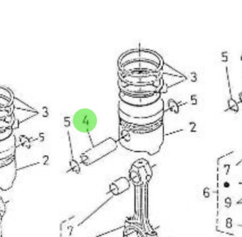 Nanni Diesel 970301956 - Piston Pin for 4.190HE Engines