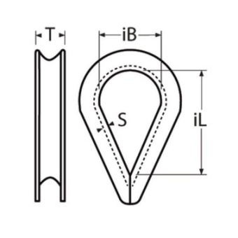 Euromarine A4 Stainless Steel Thimble - Ø16mm