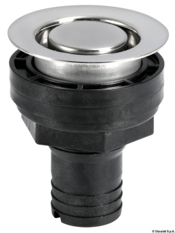 Osculati Flush Cockpit Drain with AISI 316 Stainless Steel Head and Removable Filter