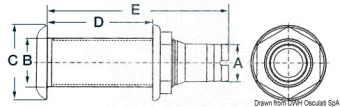 Osculati 17.327.16 - Nylon/Fiberglass Long Seacock 2"1/4 x 38 mm