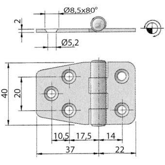 Bukh PRO M3501500 - S.STEEL HINGES