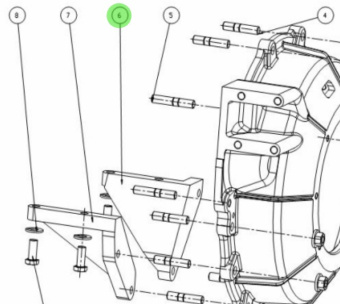 Nanni Diesel 970312479 - Right-Hand Stiffener Plate for Flywheel Housing