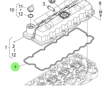 Nanni Diesel 970314822 - Valve Cover Gasket for N4.85 and N4.100 Engines