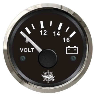 Osculati 27.321.14 - Voltmeter 8/16 V Black/Glossy