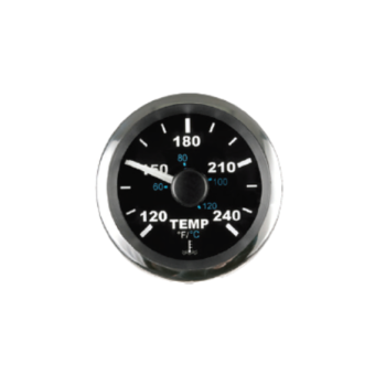 Veethree 781022SDFE - Matrix Temperature Meter 240°F, 2", Black With SS Bezel