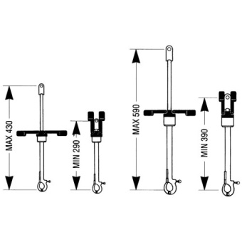 Allpa Stainless Steel Arm-operated Turnbuckle With Aluminum Folding Arms & Snaphook, Max. Stay Ø6-8mm