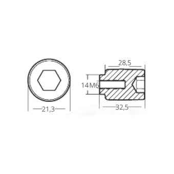 Tecnoseal Zinc Cylinder For Yamaha 75/250 HP Engines