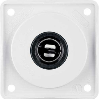 Berker Wall Socket For Large Pin Plug - Arctic White Glossy