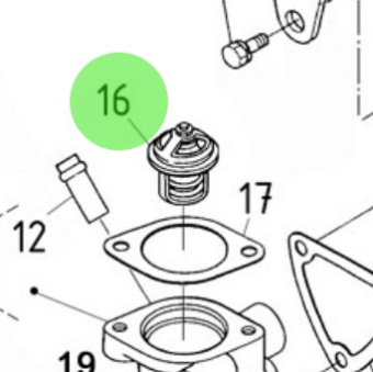 Nanni Diesel 970310244 - Thermostat Assembly for N2.14 and N3.21 Engines