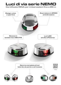 Osculati 11.470.01 - NEMO LED Navigation Lights -Left+Right 112.5° Blister - Vertical Mounting