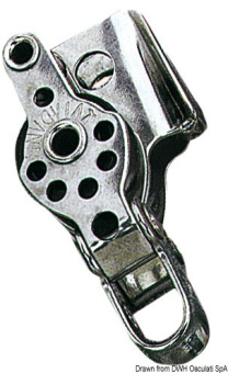 Viadana Micro Double Block with Becket and Cam Cleat for Rope up to 5 mm, 17 mm Sheaves