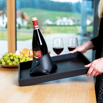 Silwy BH-3434-01-1 - Black Exclusive Leater Look Magnetic Holder And Bread Basket