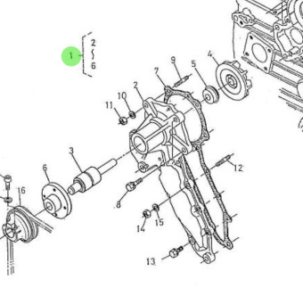 Nanni Diesel 970310485PR - Fresh Water Pump Assembly for 5.250TDI Engines
