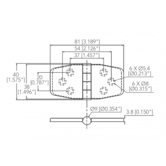 Marine Town Hinge With Cover And Center Barrel 76x37 mm