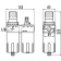 Filter Pressure Regulator + Water Separator + Oil Mist Filter Pressure Regulator + Water Separator + Oil Mist