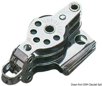 Viadana Mini Triple Block with Becket and Cam Cleat for Rope up to 6 mm, 25 mm Sheaves