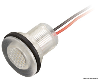 Osculati 12V IP67 Clear Blue LED Courtesy Light Ø33 mm Recess Mounting Polycarbonate - 13.183.13