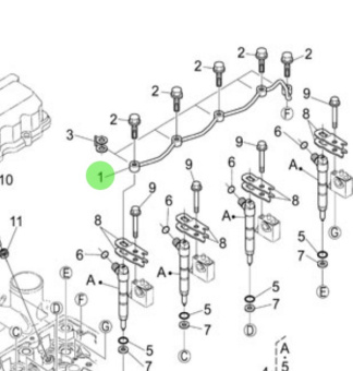 Nanni Diesel 970314869 - Injector Overflow Pipe Assembly for N4.85 and N4.100 Engines
