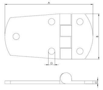 Hollex Hinge 74x37.5mm