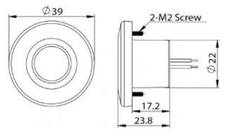 Hollex LED Stair Lamp 12V Red With Finisher Ring