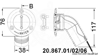 Osculati 20.867.06 - WASTE 30°Angled Plug Mirror Polished AISi316 38mm