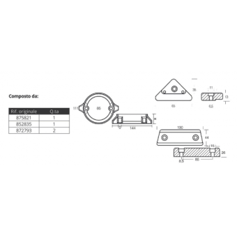 Tecnoseal Aluminium Anodes Kit For Engine Volvo Penta 290 C Dual Prop
