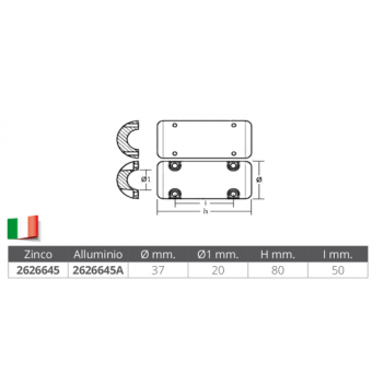 Tecnoseal Zinc Side Power-Sleipner Bow Thruster Anode