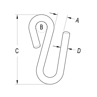 Ronstan RF49 S-Hook, 8mm (5/16")