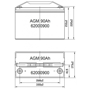 Mastervolt 62000900 - AGM Battery 12/90Ah