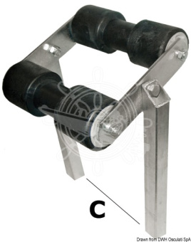 Osculati 02.030.32 - Central Swinging Roller Pipe Section 40 x 40 mm